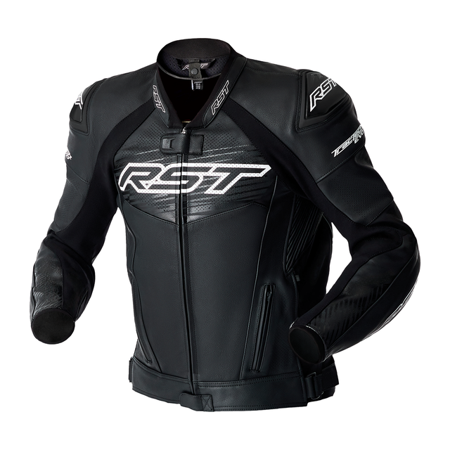 RST Tractech Evo D3O Motorcycle Leather Jacket - Black & White