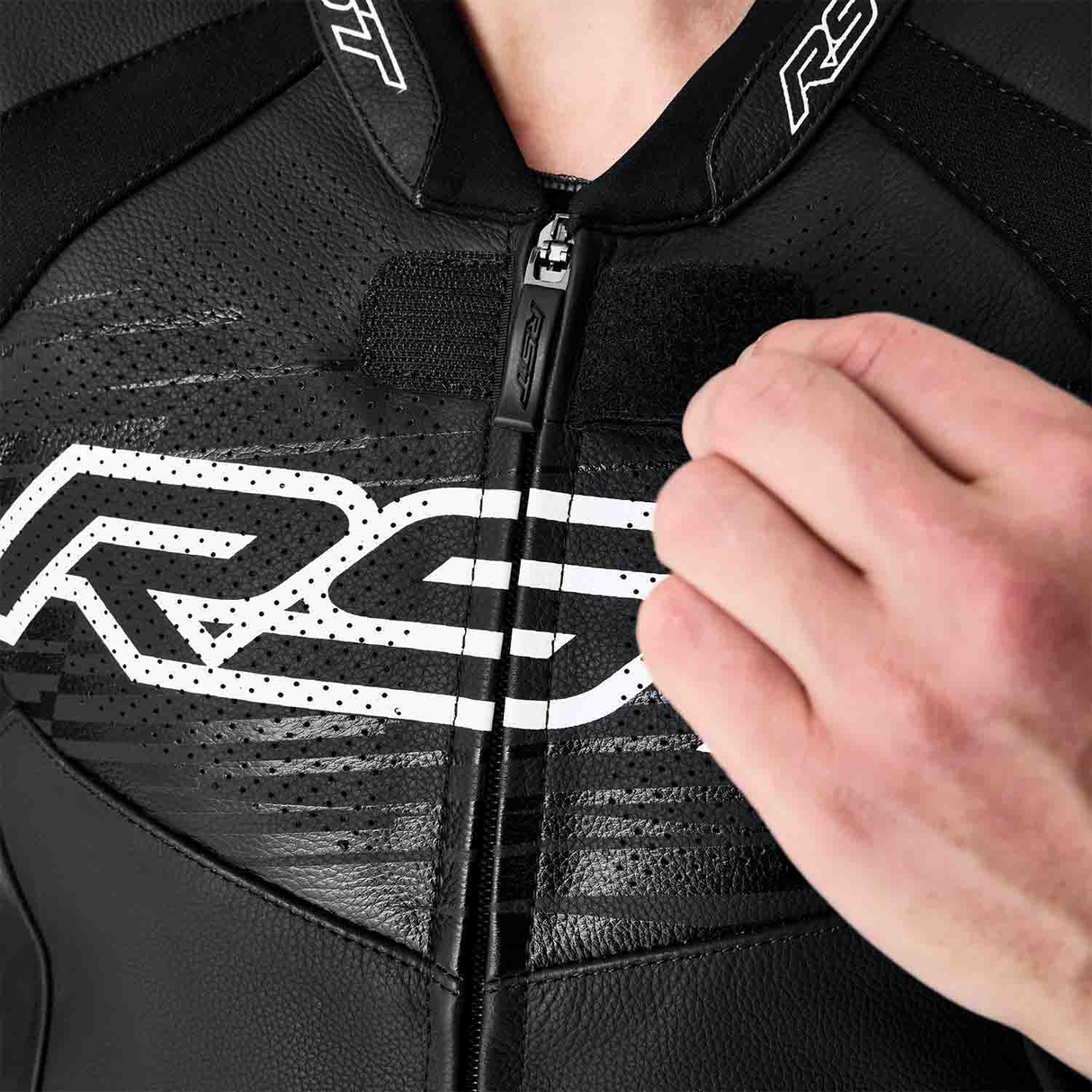 RST Tractech Evo D3O Motorcycle Leather Jacket - Black & White