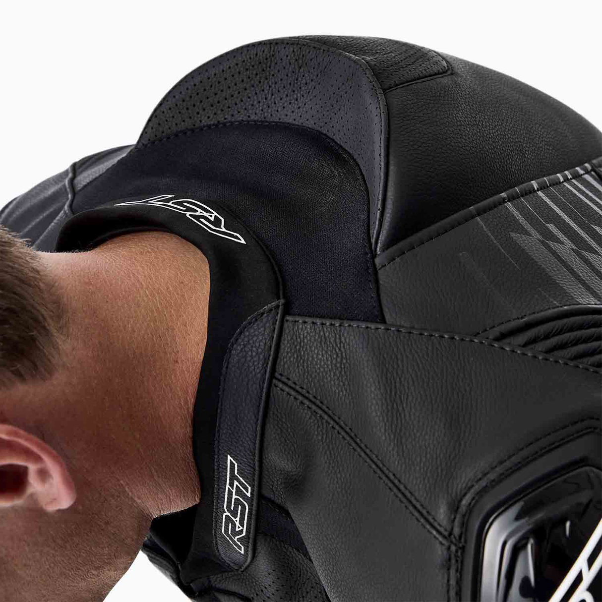RST Tractech Evo D3O Motorcycle Leather Jacket - Black & White