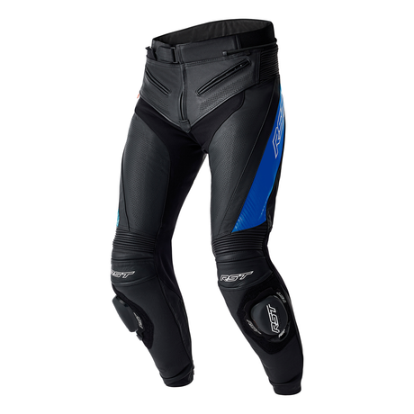 RST Tractech Evo D3O Motorcycle Leather Pants - Black & Blue