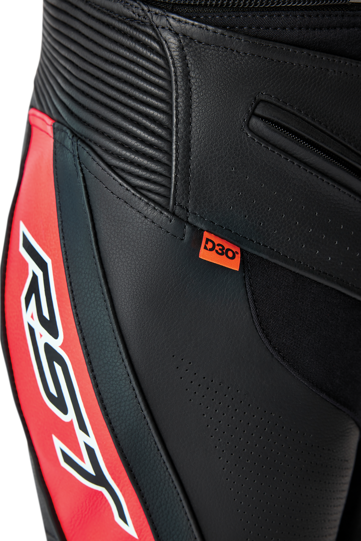 RST Tractech Evo D3O Motorcycle Leather Pants - Black & Red
