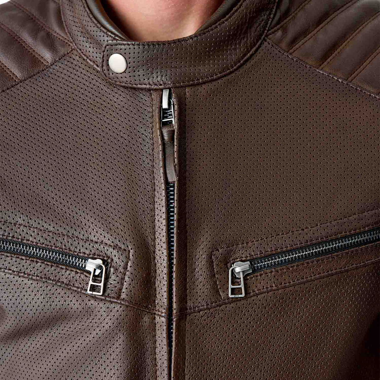 RST Roadster Air D3O Motorcycle Leather Jacket - Brown