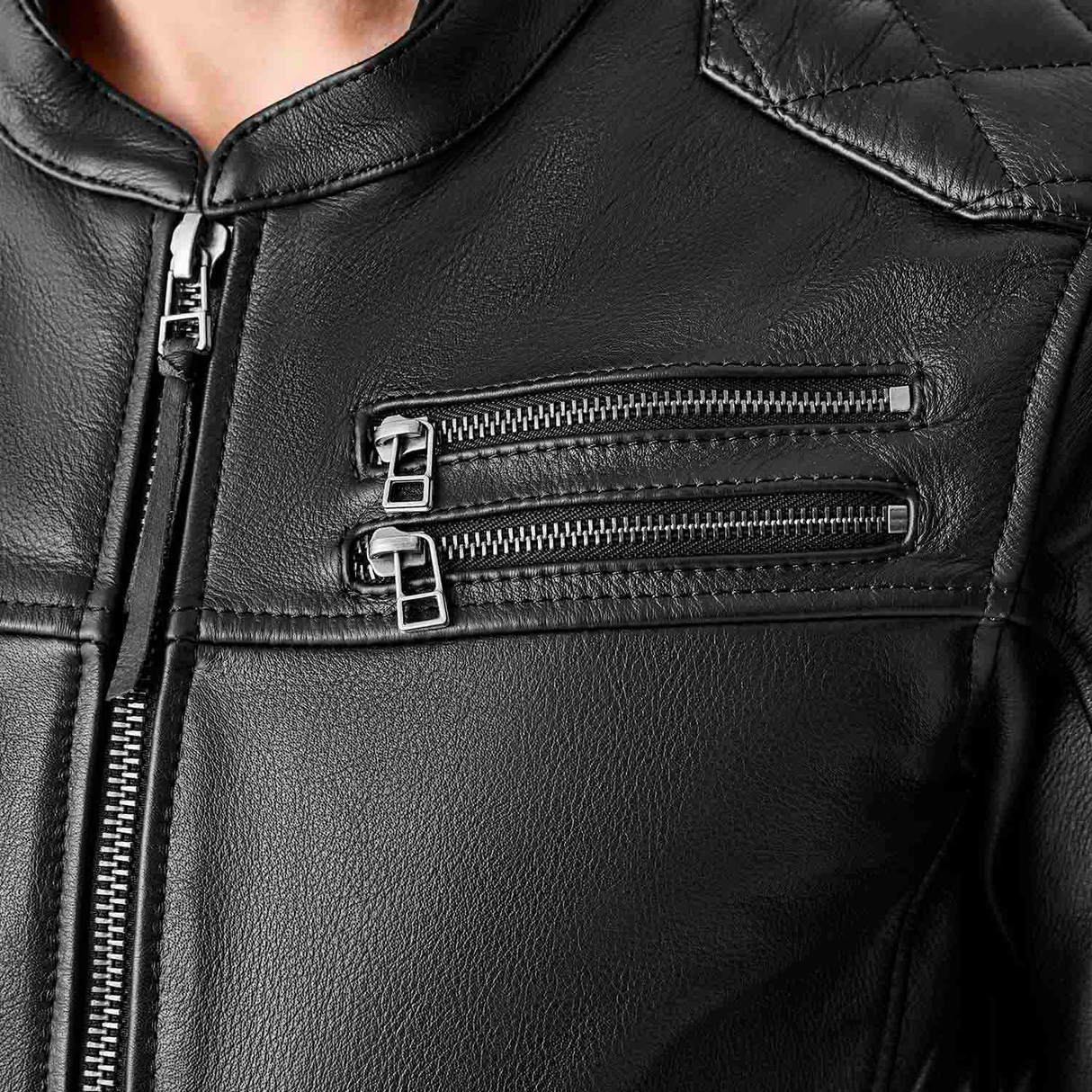 RST Hillberry D3O Motorcycle Leather Jacket - Black