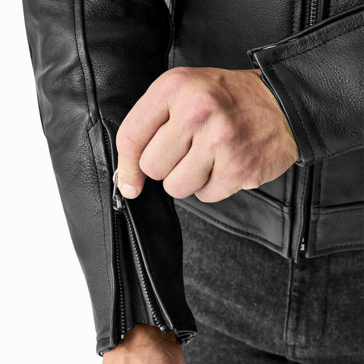RST Hillberry D3O Motorcycle Leather Jacket - Black