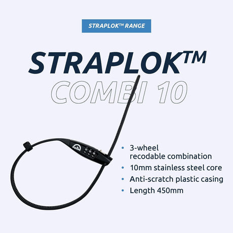 Squire STRAPLOK Combi 10 Bike Ultra Lightweight Lock 10mm Stainless Steel