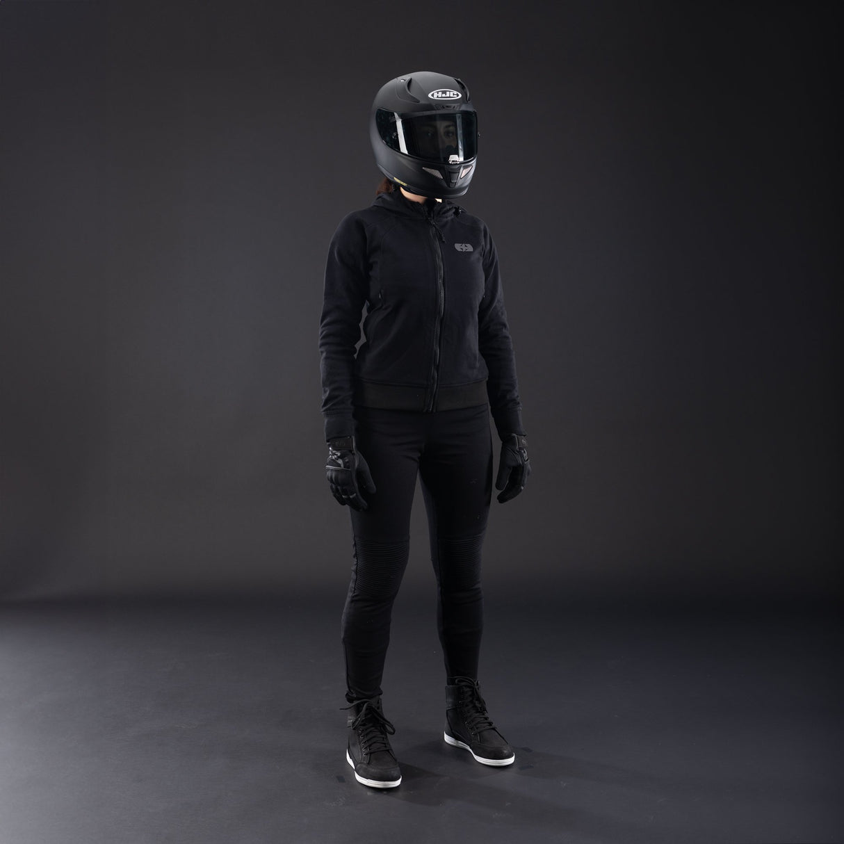 Oxford Armourlite AA Contour Motorcycle Armoured Womens Hoodie Black