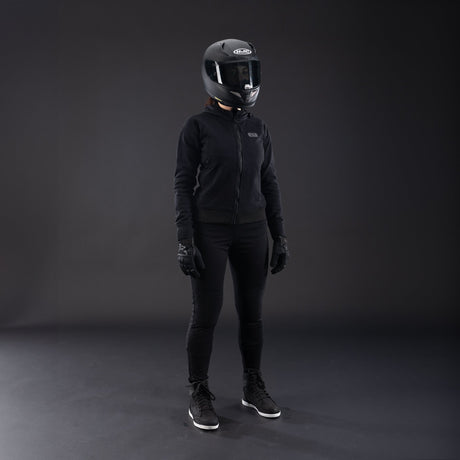 Oxford Armourlite AA Contour Motorcycle Armoured Womens Hoodie Black