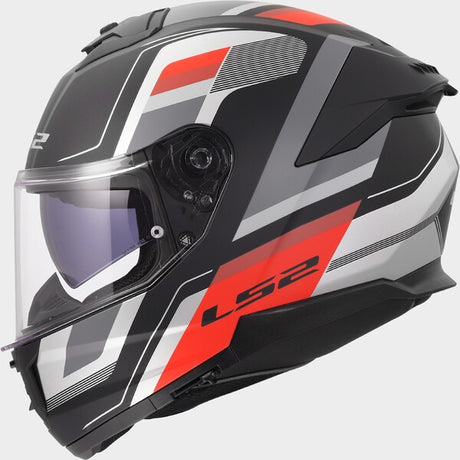 LS2 FF808 Stream II Vintage Black Grey Red Motorcycle Helmet