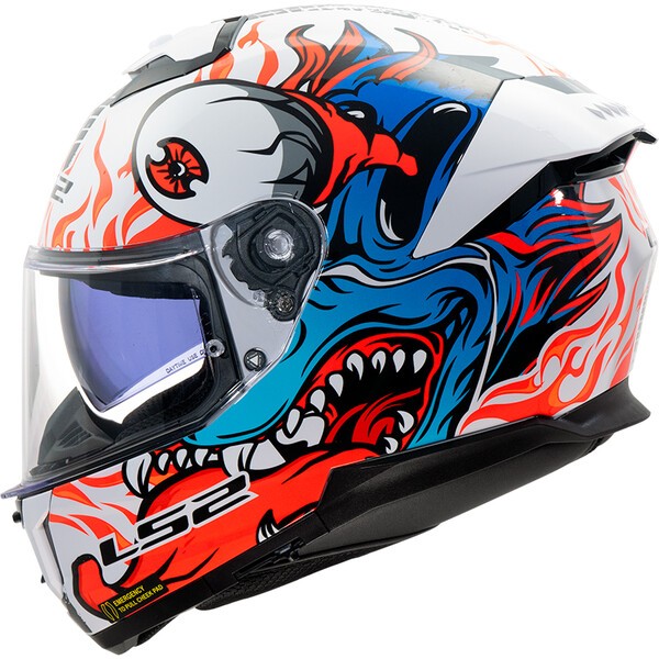 LS2 FF808 Stream II Inferno White Blue Motorcycle Helmet