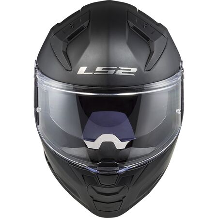 LS2 FF811 Vector II Splitter Tropical Gloss Black White Motorcycle Helmet with LS2 CARDO Intercom 4X Preinstalled
