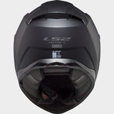 LS2 FF811 Vector II Splitter Tropical Gloss Black White Motorcycle Helmet with LS2 CARDO Intercom 4X Preinstalled