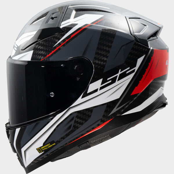 LS2 FF811 Vector II Carbon Savage Gloss White Red Grey Motorcycle Helmet