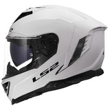 LS2 FF818 Storm III Solid Gloss White Motorcycle Helmet