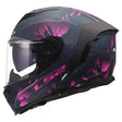 LS2 FF818 Storm III Matt Burst Black Pink Motorcycle Helmet Flower Womens