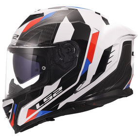LS2 FF818 Storm III Gloss Sporty White Blue Red Motorcycle Helmet