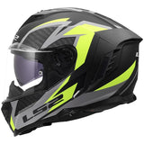 LS2 FF818 Storm III Matt Dynamo Black Hi-Vis Yellow Motorcycle Helmet Fluo