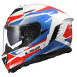 LS2 FF818 Storm III Gloss Komai White Blue Red Motorcycle Helmet