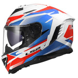 LS2 FF818 Storm III Gloss Komai White Blue Red Motorcycle Helmet