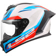 LS2 FF820 Rapid III Gloss Hyper White Blue Red Motorcycle Helmet