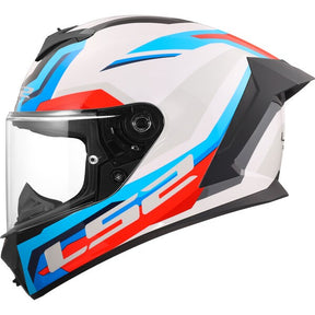LS2 FF820 Rapid III Gloss Hyper White Blue Red Motorcycle Helmet