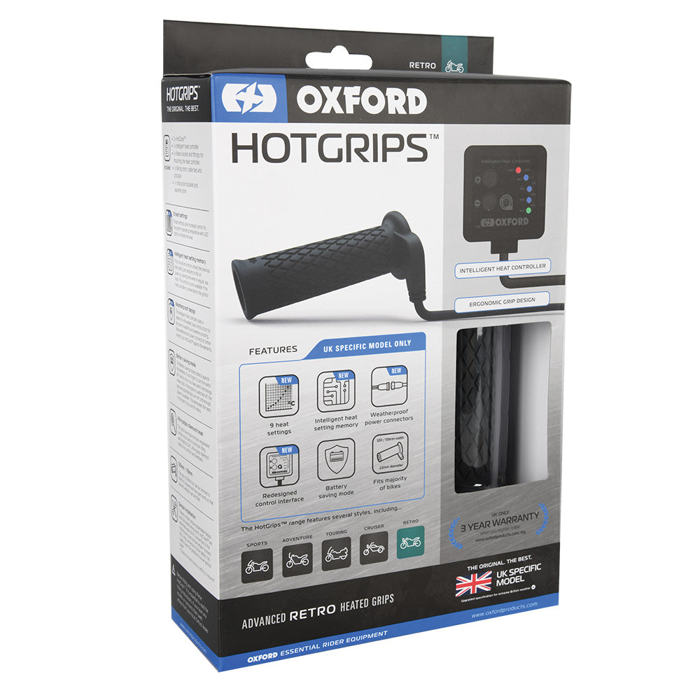 Oxford EL693UK Advanced Retro Heated Grips Hotgrips Motorcycle Motorbike Bike UK Spec