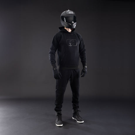 Oxford Armourlite AA Pullon Motorcycle Armoured Mens Hoodie Black