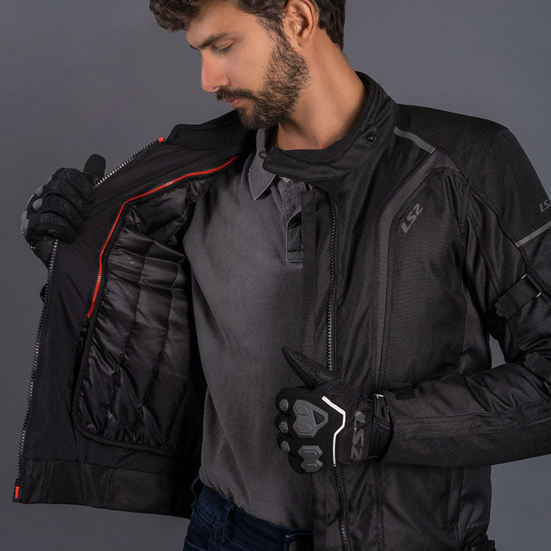 LS2 Sepang Textile Men's Jacket Black Dark Grey