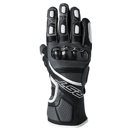 RST Fulcrum CE Mens Motorcycle Leather Gloves Grey White Black