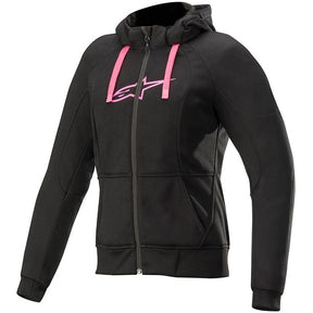 Alpinestars Stella Chrome Sports Motorcycle Armoured Hoodie Black Fuchia