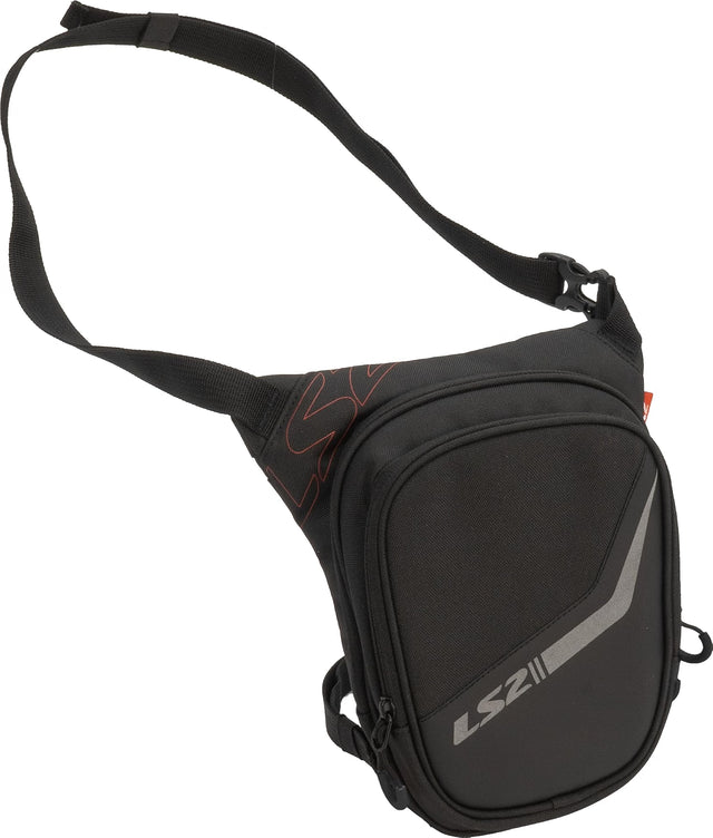 LS2 Freedom Leg Bag 2L Motorcycle Waist Bag with Adjustable Shoulder Strap Black