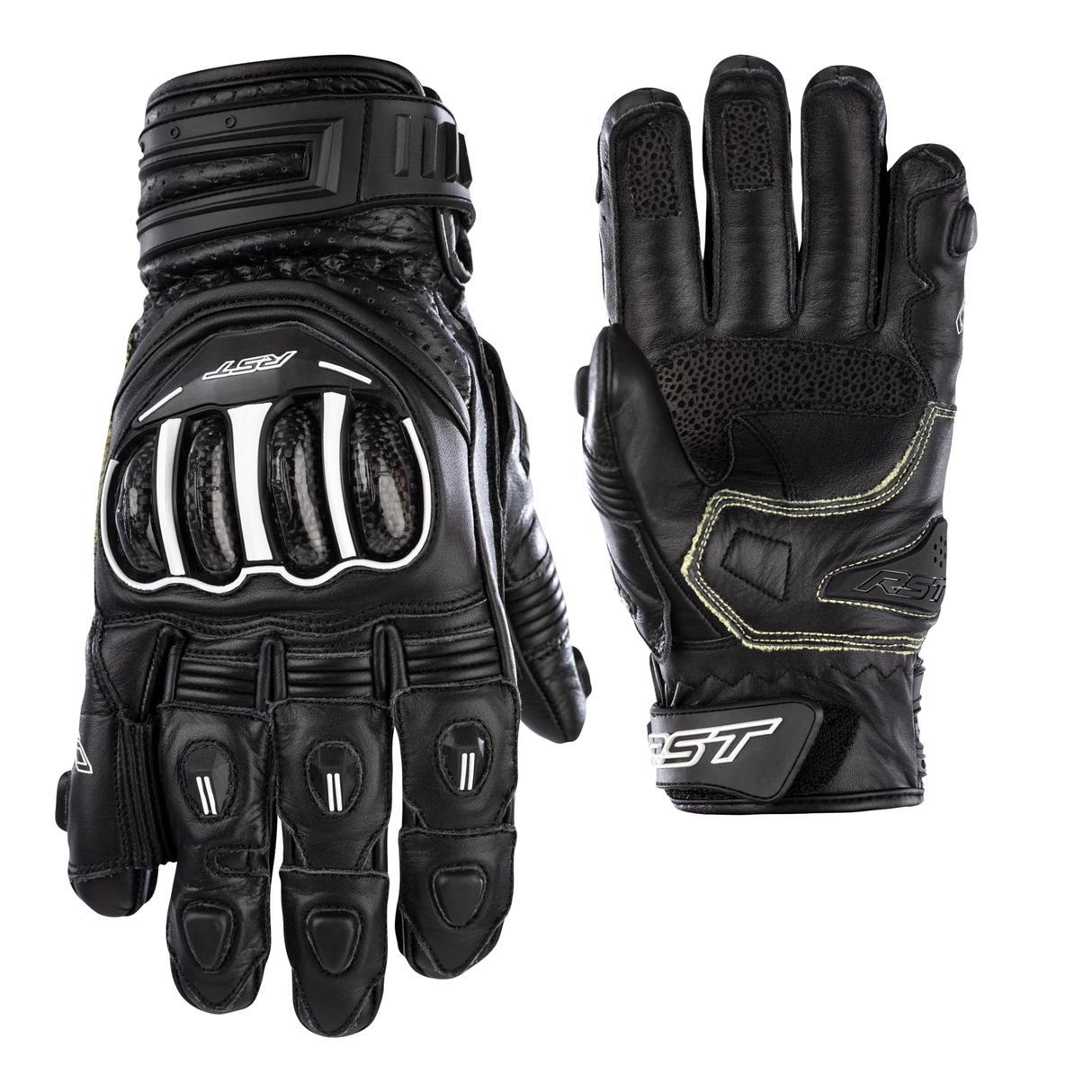 RST Tractech Evo 4 Short CE Motorcycle Leather Mens Gloves Black