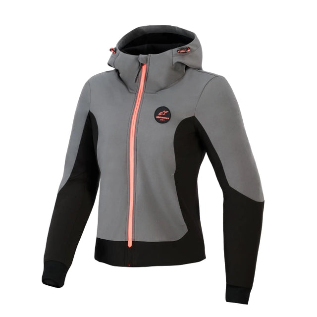Alpinestars Stella Radium Tech Motorcycle Armoured Ladies Hoodie Grey Black