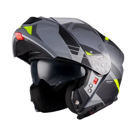 MT Genesis R SV Cheeky Matt Grey Fluo Motorcycle Flip Front Helmet