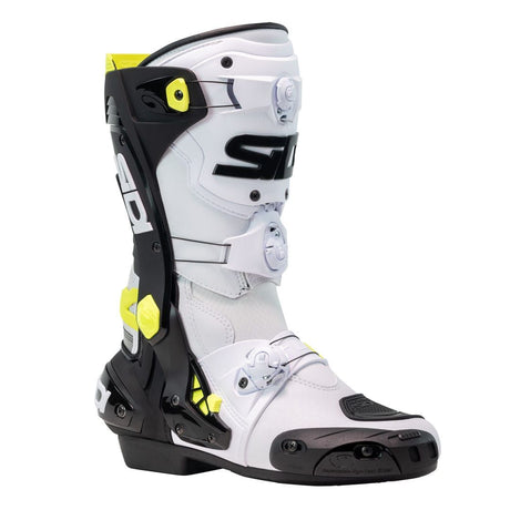 Sidi Rex CE Motorcycle Boots White Black Yellow