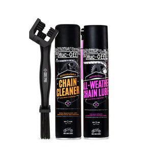 Muc-Off Motorcycle Chain Care Kit Chain Cleaner All Weather Lube Cleaning Brush