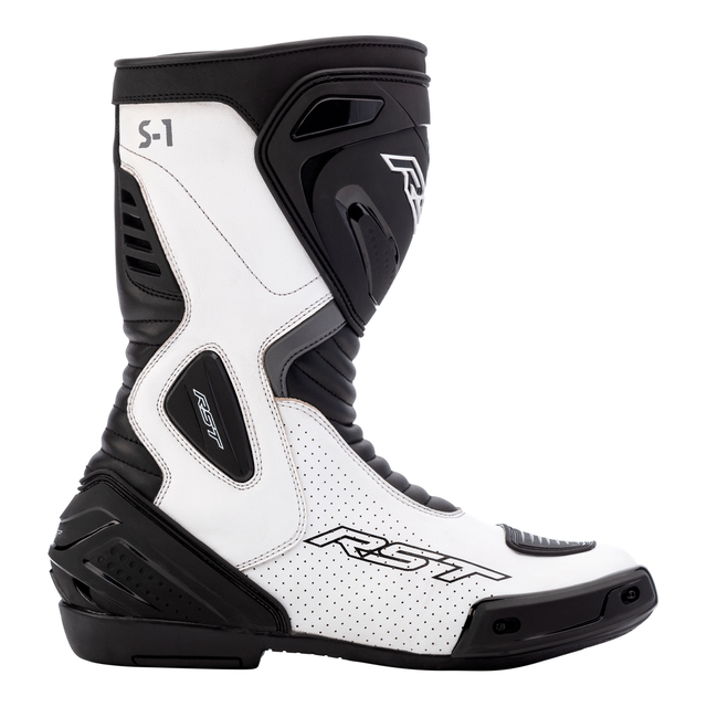 RST S1 Mens CE Motorcycle Boots White Black