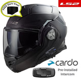 LS2 FF901 ADVANT X Matt Black Modular Motorcycle Helmet with LS2 4X UCS Intercom