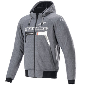 Alpinestars Chrome Ignition Armoured Hoodie Motorcycle Jacket Dark Grey White