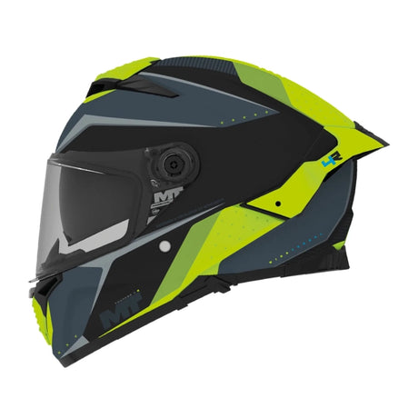 MT Thunder 4 R Wind Tunnel Motorcycle Full Face Helmet Matt Black Fluo