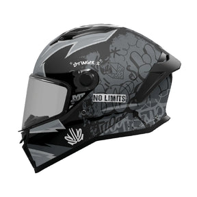 MT Stinger 2 Tagger Motorcycle Full Face Helmet Matt Grey Black
