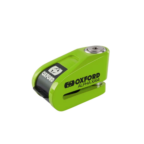 Oxford LK912 Alpha XA14 Motorcycle Alarm Motorbike Disc Lock Green