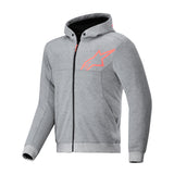 Alpinestars Chrome V2 Sport Men’s Motorcycle Armoured Hoodie Grey Heather / Red Fluo