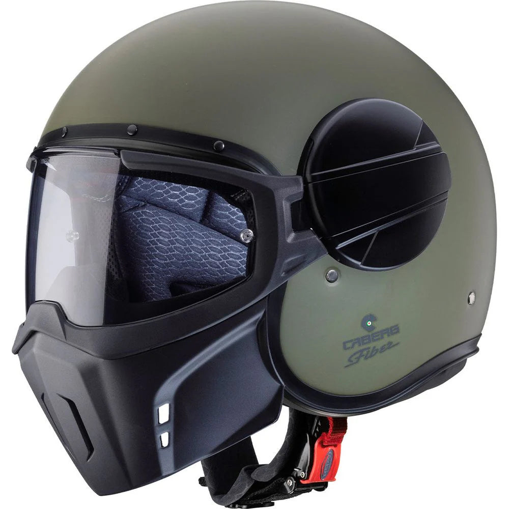 Caberg Jet Ghost X Plain Military Green Motorcycle Helmet 