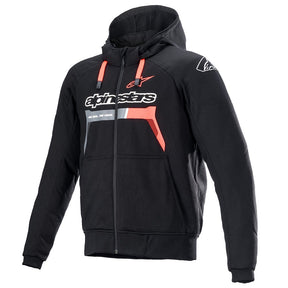 Alpinestars Chrome Ignition Armoured Hoodie Jacket Black Red Fluo