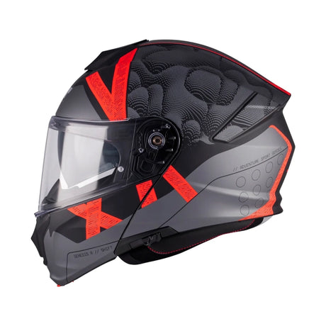 MT Genesis R SV Shift Matt Black Red Motorcycle Flip Front Helmet