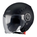 MT Aeris Pure Motorcycle Open Face Helmet Matt Black