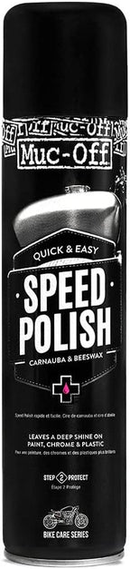 Muc-Off Motorcycle Speed Polish Spray Motorbike Bees Wax Deep Shine 400ml