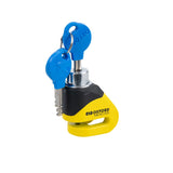 Oxford LK205 Micro XD5 Motorcycle Disc Lock 5.5mm Pin Yellow Black