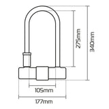 Oxford LK225 Magnum Duo Motorcycle U-lock With Bracket & Cable 177 x 340mm