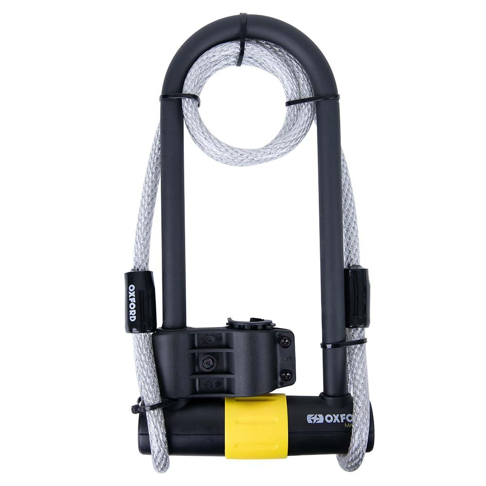 Oxford LK225 Magnum Duo Motorcycle U-lock With Bracket & Cable 177 x 340mm